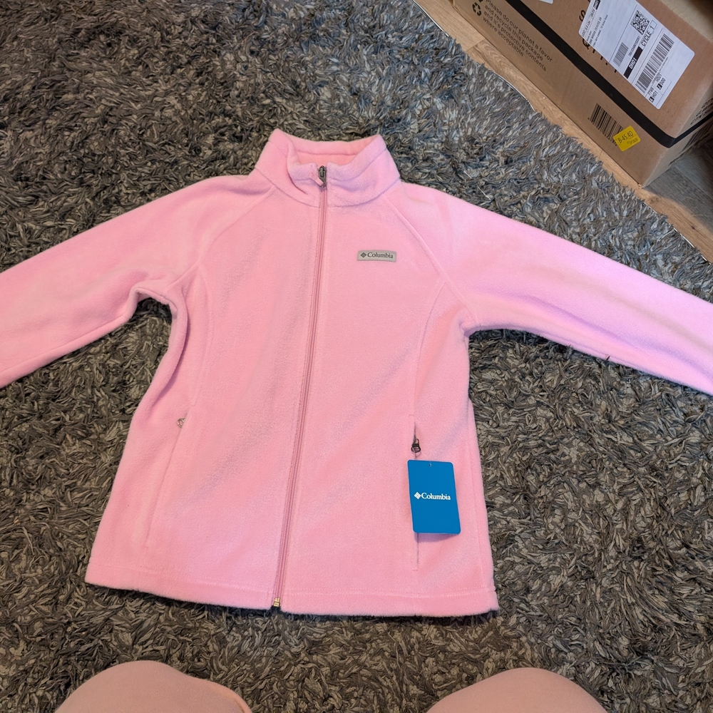 Girls Columbia Light Pink Full-Zip Fleece